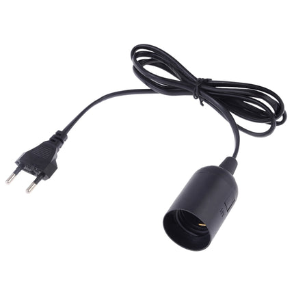 E27 Wire Cap Lamp Holder Chandelier Power Socket with 1.5m Extension Cable, EU Plug(Black)-garmade.com