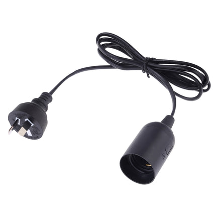 E27 Wire Cap Lamp Holder Chandelier Power Socket with 1.2m Extension Cable, AU Plug(Black)-garmade.com