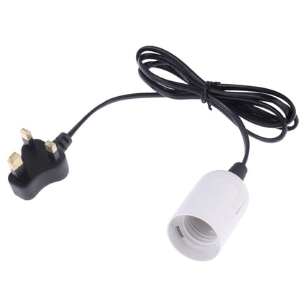 E27 Wire Cap Lamp Holder Chandelier Power Socket with 1.2m Extension Cable, Small UK Plug(White)-garmade.com