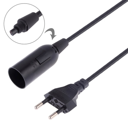 E14 Wire Cap Lamp Holder Chandelier Power Socket with 1.5m Extension Cable, EU Plug(Black)-garmade.com