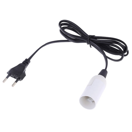 E14 Wire Cap Lamp Holder Chandelier Power Socket with 1.5m Extension Cable, EU Plug(White)-garmade.com