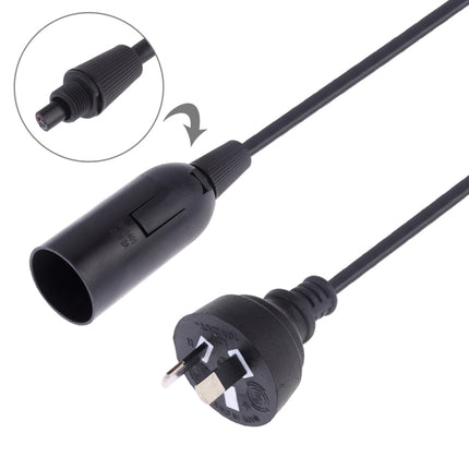 E14 Wire Cap Lamp Holder Chandelier Power Socket with 1.2m Extension Cable, AU Plug(Black)-garmade.com