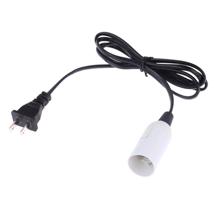 E14 Wire Cap Lamp Holder Chandelier Power Socket with 1.5m Extension Cable, US Plug(White)-garmade.com