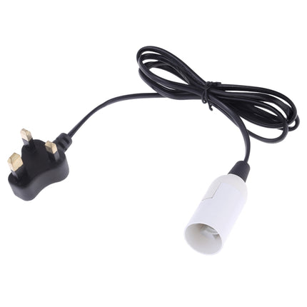 E14 Wire Cap Lamp Holder Chandelier Power Socket with 1.2m Extension Cable, Small UK Plug(White)-garmade.com