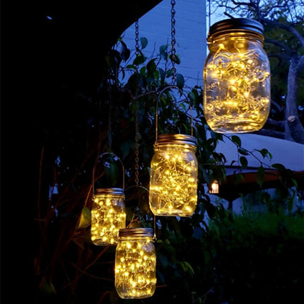 10 LEDs Solar Energy Mason Bottle Cap Pendent Lamp Outdoor Decoration Garden Light, Not Include Bottle Body(Warm White)-garmade.com