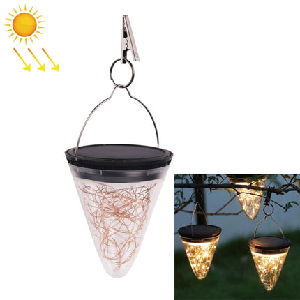 Solar Energy Conical Starlight Pendent Lamp IP55 Waterproof Outdoor Garden Decoration Light (Warm White)-garmade.com