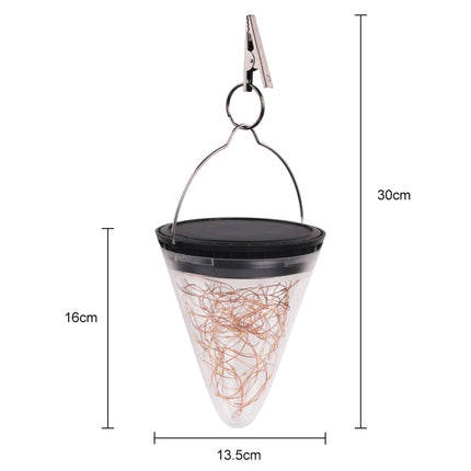 Solar Energy Conical Starlight Pendent Lamp IP55 Waterproof Outdoor Garden Decoration Light (Warm White)-garmade.com