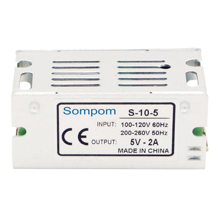 SOMPOM S-10-5 10W 5V 2A Switching Driver LED Light Strip Display Screen Lighting Monitor Power Supply-garmade.com