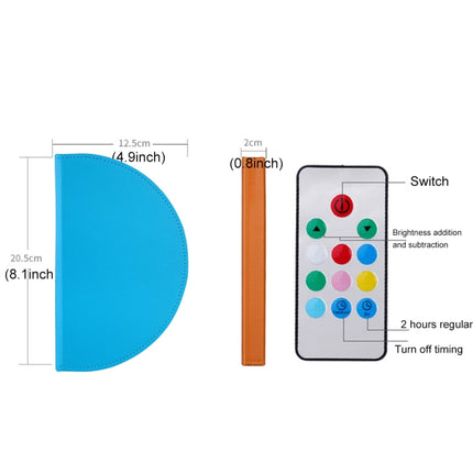 Foldable Pages Colorful Dimming Book Shape LED Light , Creative Portable USB Charging Semicircle Night Light with Remote Control(Blue)-garmade.com