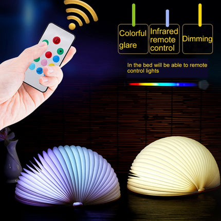 Foldable Pages Colorful Dimming Book Shape LED Light , Creative Portable USB Charging Semicircle Night Light with Remote Control(Blue)-garmade.com