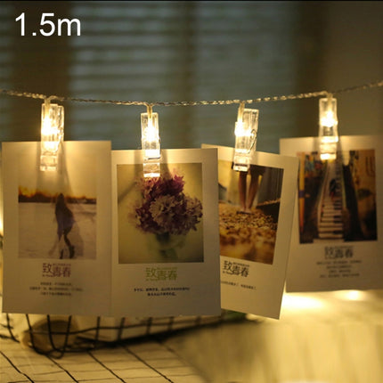 1.5m Photo Clip LED Fairy String Light, 10 LEDs 2 x AA Batteries Box Chains Lamp Decorative Light for Home Hanging Pictures, DIY Party, Wedding, Christmas Decoration-garmade.com