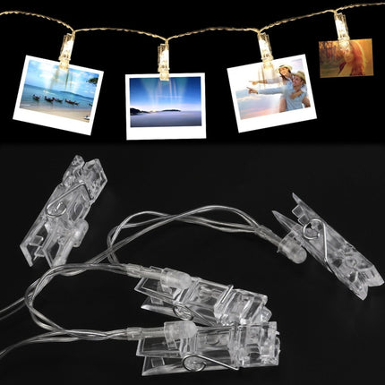 1.5m Photo Clip LED Fairy String Light, 10 LEDs 2 x AA Batteries Box Chains Lamp Decorative Light for Home Hanging Pictures, DIY Party, Wedding, Christmas Decoration-garmade.com