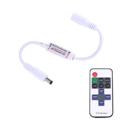 Mini Single Color LED Controller with 11 Keys RF Remote Control, DC 5-24V(White)-garmade.com