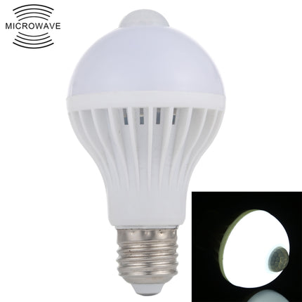 E27 7W 16 LEDs SMD 5730 450LM Infrared Motion Sensor LED Light Bulb, Sensor Distance: 4-6m, AC 220V(White Light)-garmade.com