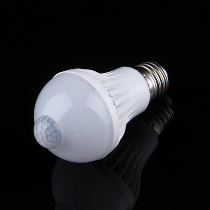 E27 7W Infrared Motion Sensor LED Light Bulb, Sensor Distance: 4-6m, AC 85-265V-garmade.com