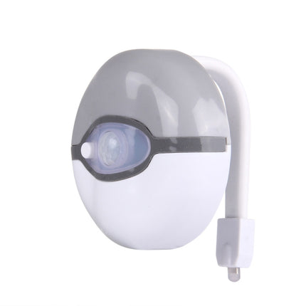 Pikachu Elf Ball Style Motion Activated Sensor Night Light, Detector for Home Toilet Bathroom Seat, Multi-mode 7 Color Light(Grey)-garmade.com