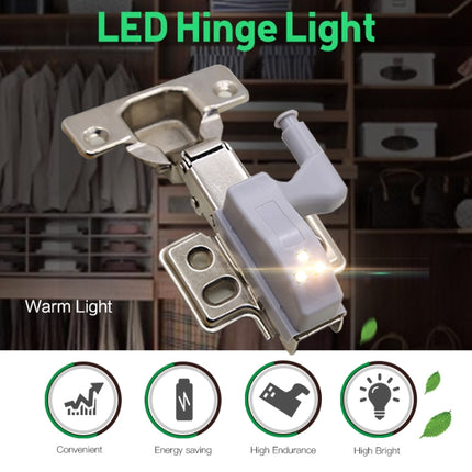 0.3W Universal Inner Hinge LED Sensor lamp Cupboard 3 LEDs Night light Auto ON/OFF Bulb(Warm White)-garmade.com