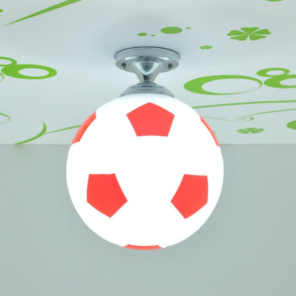 Creative Living Room Restaurant Cafe Football Shape LED Lamp Dome Light, Diameter: 20cm(Red)-garmade.com