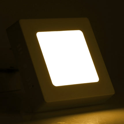 6W Square LED Surface Panel Light with LED Driver, 12cm 30 LEDs SMD 2835 3000K, AC 85-265V-garmade.com