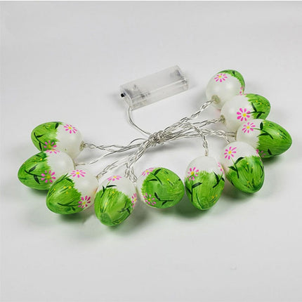 10 Bulbs LED Cute Easter Eggs Decorative Lamp Holiday Decorative Light Bulbs (Green Light)-garmade.com