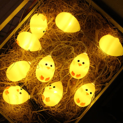 Cute Yellow Chicken Type 1.5m 10 LEDs Battery Decorative Lamp Easter Holiday Household Party Decorative Light(Warm White)-garmade.com