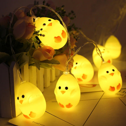 Cute Yellow Chicken Type 1.5m 10 LEDs Battery Decorative Lamp Easter Holiday Household Party Decorative Light(Warm White)-garmade.com