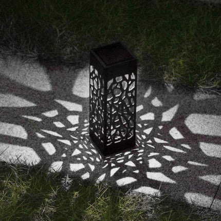 Outdoor Hollowing Out Solar Energy Garden Lawn Lamp(White Light)-garmade.com