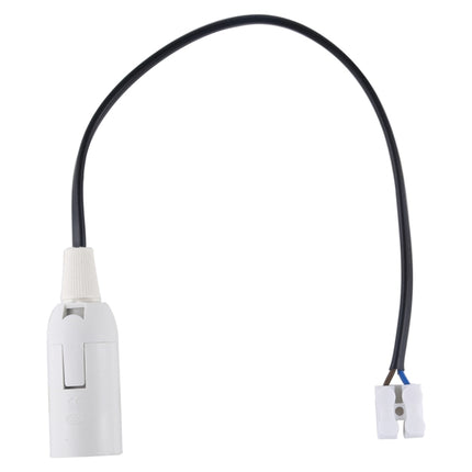 E14 Lamp Socket Base Holder with Electrical Wire Cable, Cable Length: 28cm(White)-garmade.com