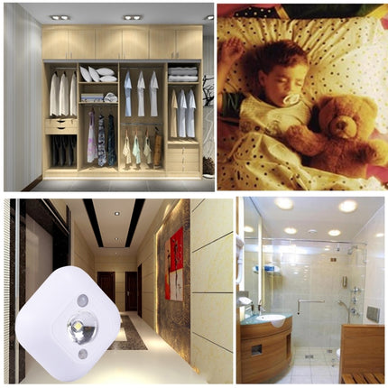 White Light Mini Human Body Motion Induction Ceiling Night Light , Porch Wall Lamps for Cabinets / Bedroom / Bathroom / Living Room, Sensor Distance: 2-3m(White)-garmade.com
