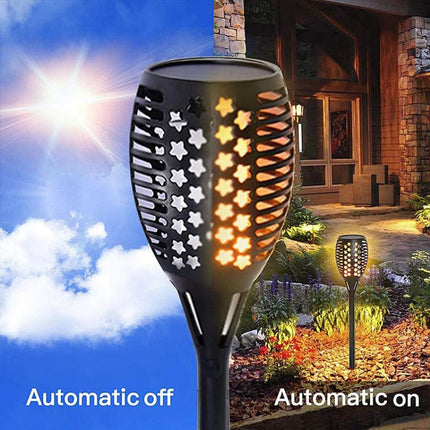 51 LEDs Solar Powered Star Flame Light IP65 Waterproof Outdoor Garden Landscape Lamp-garmade.com