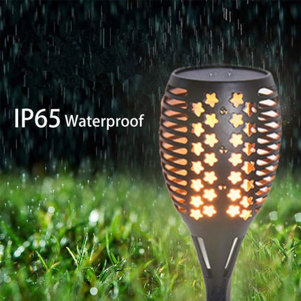 96 LEDs Solar Powered Star Flame Light IP65 Waterproof Outdoor Garden Landscape Lamp-garmade.com