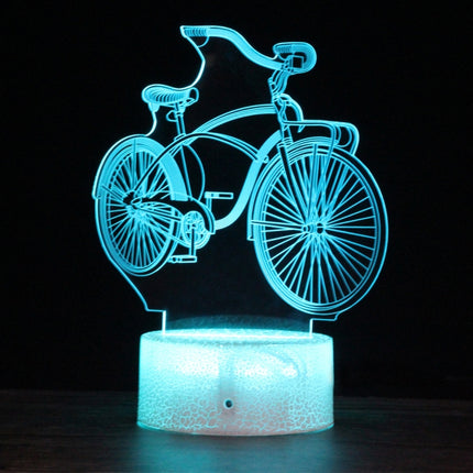 DC01 Crack Base Bicycle Creative 3D Colorful LED Decorative Night Light, Remote Control Version-garmade.com