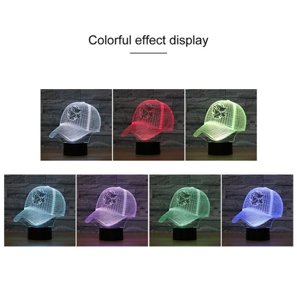 Baseball Cap Shape 3D Colorful LED Vision Light Table Lamp, Charging Touch Version-garmade.com