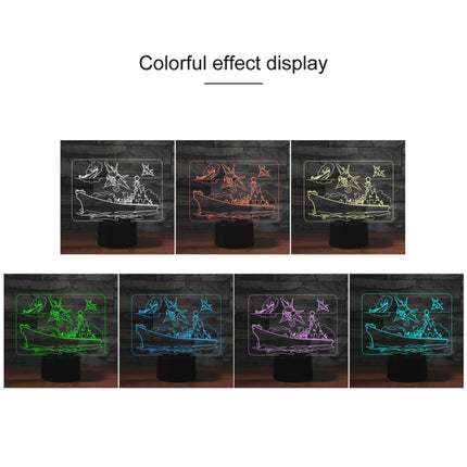 Airplane Group Shape 3D Colorful LED Vision Light Table Lamp, 16 Colors Remote Control Version-garmade.com