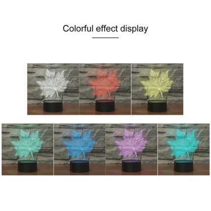 Maple Leaf Shape 3D Colorful LED Vision Light Table Lamp, Charging Touch Version-garmade.com