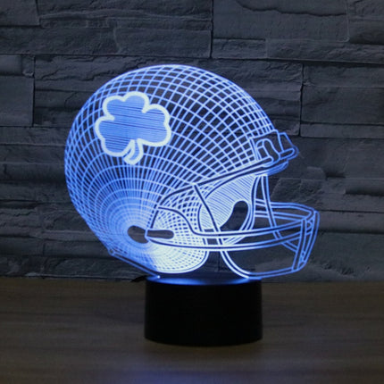 Rugby Hat Flower Shape 3D Colorful LED Vision Light Table Lamp, 16 Colors Remote Control Version-garmade.com