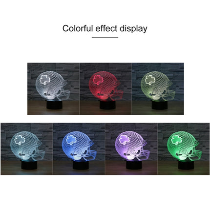 Rugby Hat Flower Shape 3D Colorful LED Vision Light Table Lamp, 16 Colors Remote Control Version-garmade.com