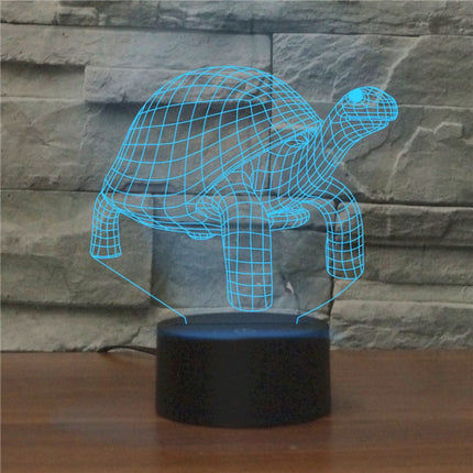 Tortoise Black Base Creative 3D LED Decorative Night Light, Rechargeable with Touch Button-garmade.com