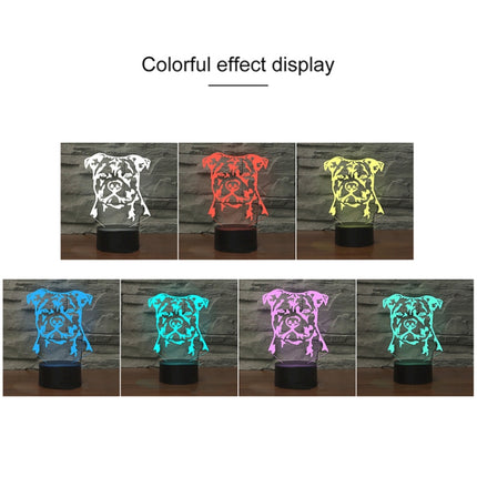 Dog Black Base Creative 3D LED Decorative Night Light, 16 Color Remote Control Version-garmade.com