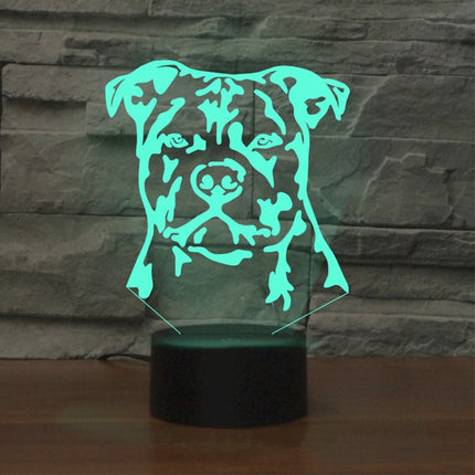 Dog Black Base Creative 3D LED Decorative Night Light, Powered by USB and Battery-garmade.com