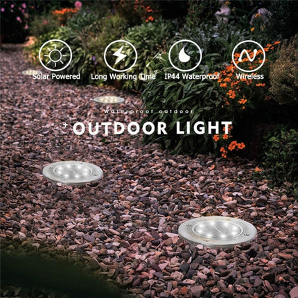 2 PCS 8 LEDs IP44 Waterproof Solar Powered Buried Light, SMD 5050 Under Ground Lamp Outdoor Path Way Garden Decking LED Light-garmade.com