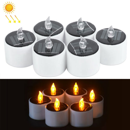 6 PCS Solar Power Candle Lamp, Warm White Light LED Energy Saving Atmosphere Night Light-garmade.com