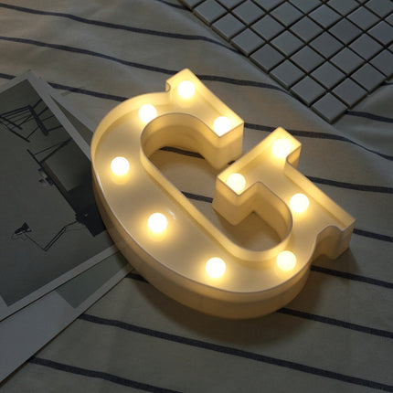 Alphabet G English Letter Shape Decorative Light, Dry Battery Powered Warm White Standing Hanging LED Holiday Light-garmade.com