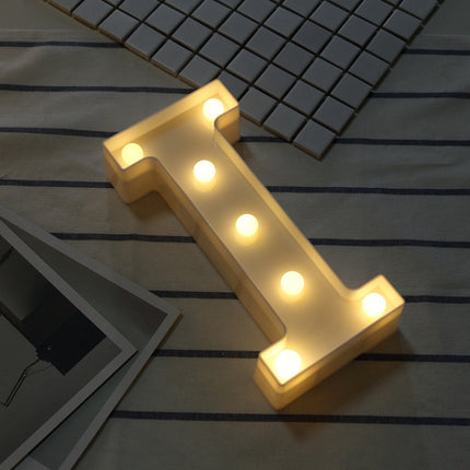 Alphabet I English Letter Shape Decorative Light, Dry Battery Powered Warm White Standing Hanging LED Holiday Light-garmade.com