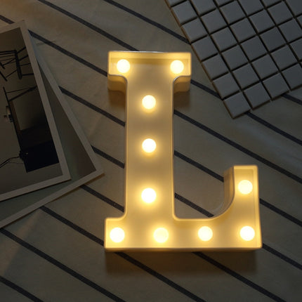 Alphabet L English Letter Shape Decorative Light, Dry Battery Powered Warm White Standing Hanging LED Holiday Light-garmade.com