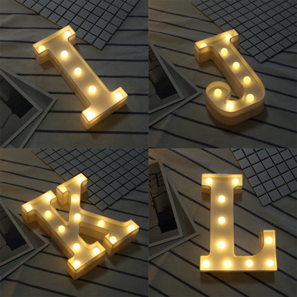 Alphabet F English Letter Shape Decorative Light, Dry Battery Powered Warm White Standing Hanging LED Holiday Light-garmade.com