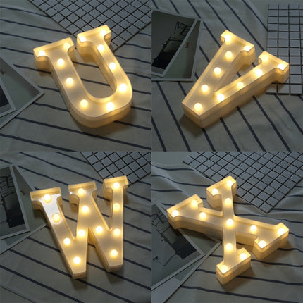 Alphabet U English Letter Shape Decorative Light, Dry Battery Powered Warm White Standing Hanging LED Holiday Light-garmade.com