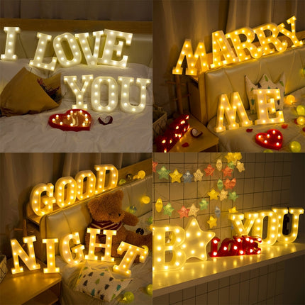 Alphabet R English Letter Shape Decorative Light, Dry Battery Powered Warm White Standing Hanging LED Holiday Light-garmade.com