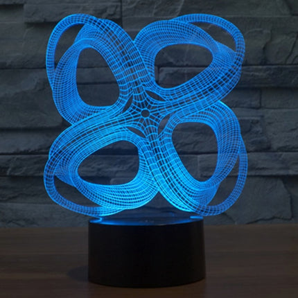 Four Circle Abstract Style 3D Touch Switch Control LED Light , 7 Color Discoloration Creative Visual Stereo Lamp Desk Lamp Night Light-garmade.com