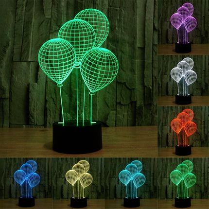 Balloon Style 3D Touch Switch Control LED Light , 7 Color Discoloration Creative Visual Stereo Lamp Desk Lamp Night Light-garmade.com